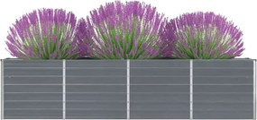 vidaXL Ζαρντινιέρα Ψηλή Γκρι 320 x 40 x 77 εκ. Γαλβανισμένος Χάλυβας