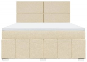 ΚΡΕΒΑΤΙ BOXSPRING ΜΕ ΣΤΡΩΜΑ ΚΡΕΜ 180X200 ΕΚ. ΥΦΑΣΜΑΤΙΝΟ 3294045