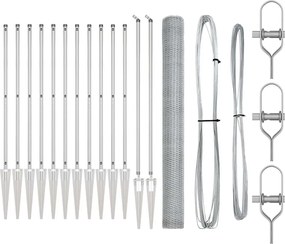 vidaXL Στύλος Περιφράξεων Ασημί 25 x 1,6 μ (25 mm δίχτυ) Ατσάλι