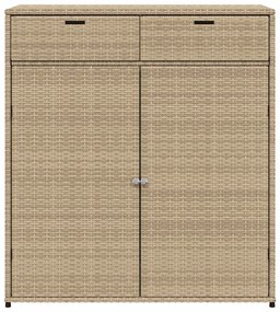 vidaXL Ντουλάπι Αποθήκευσης Κήπου Beige 105x55x113 εκ. Συνθετικό Ρατάν