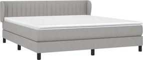 vidaXL Κρεβάτι Boxspring με Στρώμα Αν. Πράσινο 160x200εκ Υφασμάτινο