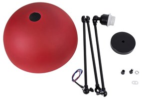 GloboStar® LOTUS RED 00938 Μοντέρνο Φωτιστικό Οροφής Μονόφωτο Κόκκινο Ματ Μεταλλικό Καμπάνα Φ30 x Y21cm