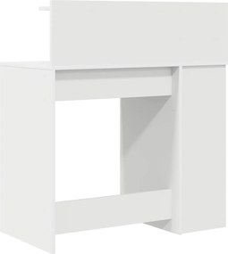 vidaXL Γραφείο με ράφι Λευκό 90 x 48 x 101,5 εκ. Επεξεργασμένο ξύλο