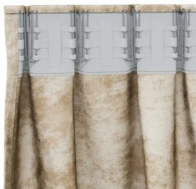 vidaXL Κουρτίνα με κουρτίνες 2 pcs Κρεμ 225 x 140 εκ. Βελούδο