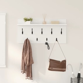 vidaXL Τοίχου Κρεμάστρα Λευκό 80 x 40 x 12 cm Επεξεργασμένο ξύλο