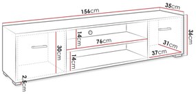 Τραπέζι Tv Comfivo R105, Άσπρο, 156x36x35cm, 22 kg | Epipla1.gr
