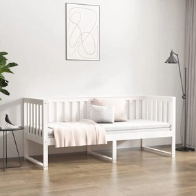 vidaXL Κρεβάτι ημέρας χωρίς στρώμα Λευκό 75x190 cm Στερεό ξύλο πεύκο