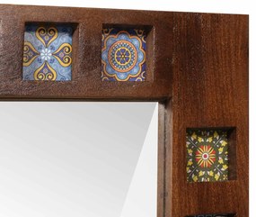 vidaXL Καθρέφτης Μπάνιου Καρυδιά 50 x 70 x 3 εκ. Στερεό ξύλο μάνγκο