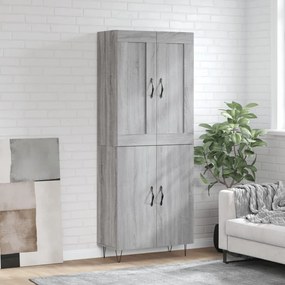 vidaXL Ντουλάπι Γκρι Sonoma 69,5 x 34 x 180 εκ. Επεξεργασμένο Ξύλο