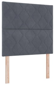 vidaXL LED Κεφαλάρι με φώτα λωρίδας LED Σκούρο γκρι 90 cm Βελούδο