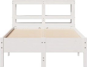 vidaXL Σκελετός Κρεβ. Χωρίς Στρώμα Λευκό 120x190 εκ Μασίφ Πεύκο