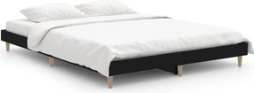 vidaXL Πλαίσιο Κρεβατιού Μαύρο 140 x 190 εκ. Επεξεργασμένο Ξύλο