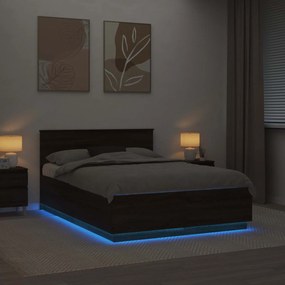 vidaXL Σκελετός Κρεβατιού Καφέ δρυς 150 x 200 cm Επεξεργασμένο Ξύλο