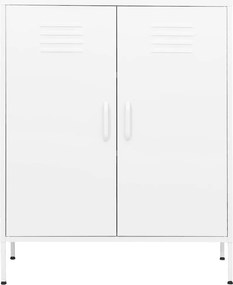 vidaXL Ντουλάπι Αποθήκευσης Λευκό 80 x 35 x 101,5 εκ. Ατσάλινο