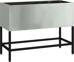 vidaXL Υψωμένη Γλάστρα Κήπου Ασημί 60 x 26 x 45 εκ