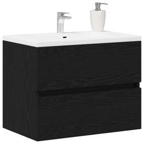 vidaXL ντουλάπι νιπτήρα  Μαύρη βελανιδιά 60x38,5x45 εκ. Επεξεργασμένο ξύλο