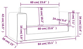 Καναπές/Κρεβάτι Παιδικός Διθέσιος Αν Γκρι Μαλακό Βελουτέ Ύφασμα - Γκρι