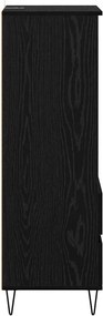 vidaXL Highboard Μαύρη Οξυά 40 x 36 x 110 εκ. Επεξεργασμένο ξύλο