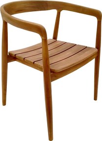 Πολυθρόνα Noody pakoworld teak ξύλο σε φυσική απόχρωση 62x55x75εκ