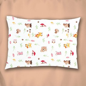 Παιδική Μαξιλαροθήκη (50x70) Dimcol Animals 571 White - Pink