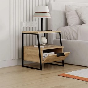 Κομοδίνο Pal Megapap χρώμα sapphire oak 45x40x50εκ.