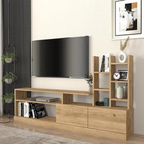Megapap Σύνθεση Τηλεόρασης Pesaro Sepet Oak 165x25x91,3εκ.