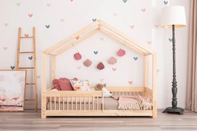 Kρεβάτι Παιδικό Montessori Mila RMW  με κάγκελα  σε Φυσικό  Ξύλο  120×200cm  Adeko  (Δώρο 10% έκπτωση στο Στρώμα)
