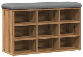 Πάγκος παπουτσιών Artisan Oak 82x32x50 cm Κατασκευασμένο ξύλο - Καφέ