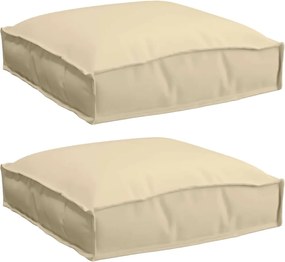 vidaXL Μαξιλάρι 2 pcs Μπεζ 40 x 40 x 8 εκ. Ύφασμα Όξφορντ