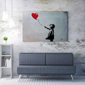 Διακοσμητικός πίνακας Wallxpert 966BRS1111, The girl with the balloon by Banksy, 50x70 cm, Πολύχρωμος