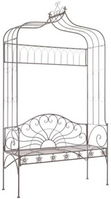 vidaXL Παγκάκι Κήπου Αντικέ Καφέ 122 εκ. Σιδερένιο