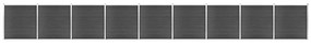Σετ Πάνελ Περίφραξης Μαύρο 1564 x 186 εκ. από WPC - Μαύρο