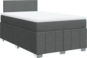 vidaXL Κρεβάτι Boxspring με Στρώμα Σκούρο Γκρι 120x200 εκ. Υφασμάτινο