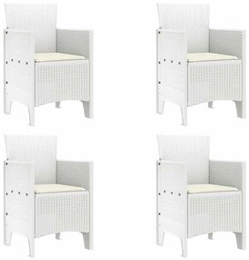 vidaXL Σέτ φαγητού για κήπο 5 pcs Λευκό Rattan Polt