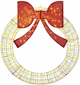 vidaXL Στεφάνι με 150 LED Θερμό λευκό 121 x 121 x 10 εκ PET