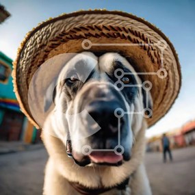 Intra Συλλεκτικό Ξύλινο Παζλ Plywood 4mm - Λευκός σκύλος με ψάθινο καπέλο Σε Ξύλινο Κουτί - Διαστάσεις: 10x10 cm – 25 κομμάτια