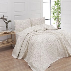 Σεντόνια 2541 Φανέλλα (Σετ 3τμχ) Beige Viopros Μονό 175x260cm 100% Cotton