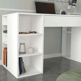 Γραφείο εργασίας Pontus Megapap χρώμα λευκό 145x60x74,4εκ.