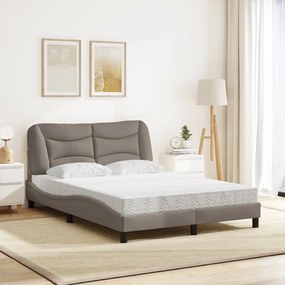 vidaXL Κρεβάτι με Στρώμα Hvar Taupe 140x190 εκ. Υφασμάτινο