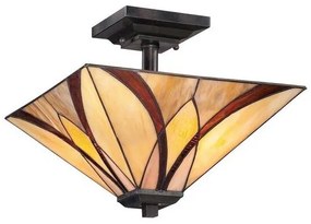 Πλαφονιέρα Φωτιστικό Οροφής 2xE27 Tiffany Asheville QZ-ASHEVILLE-SF Elstead Lighting-QZ-ASHEVILLE-SF-Μπρονζέ QZ-ASHEVILLE-SF