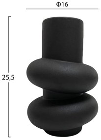 ΕΠΙΤΡΑΠΕΖΙΟ ΚΕΡΑΜΙΚΟ ΔΙΑΚΟΣΜΗΤΙΚΟ ROOK HM4627.02 ΜΑΥΡΟ ΜΑΤ Φ16x25,5Υεκ (1 Τεμμάχια)