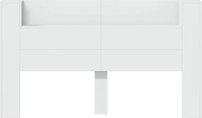 vidaXL Κεφαλάρι με ράφι Λευκό 180 x 16,5 x 103,5 cm Επεξεργασμένο ξύλο