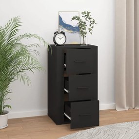 vidaXL Συρταριέρα Μαύρη 40 x 33 x 70 εκ. από Επεξεργασμένο Ξύλο