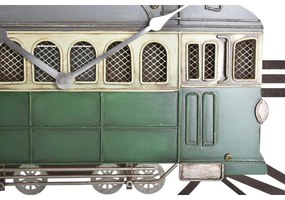 Ρολόι Τοίχου DKD Home Decor 49,5 x 3,5 x 48 cm Μέταλλο Πράσινο Κίτρινο Vintage Τρένο (x2)