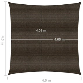 Πανί Σκίασης Καφέ 4,5 x 4,5 μ. από HDPE 160 γρ./μ²   - Καφέ