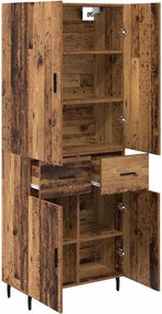 vidaXL Highboard 2 pcs Παλιό Ξύλο 69,5 x 34 x 180 εκ.