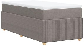 vidaXL Κρεβάτι Boxspring με Στρώμα Taupe 80x200 εκ. Υφασμάτινο