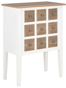 vidaXL Συρταριέρα Λευκή 54 x 30 x 80 εκ. από Μασίφ Ξύλο