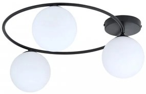 Φωτιστικό Οροφής 3xE14 Ατσάλι-Γυαλί Μαύρο SOPRA Made in Poland Emibig 1257/3 Μαύρο-Λευκό