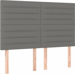vidaXL Κρεβάτι Boxspring με Στρώμα Σκούρο Γκρι 140x190 εκ. Υφασμάτινο